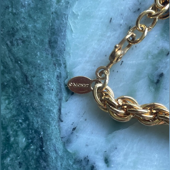 Vintage Monet Twisted Gold Tone Chain - Picture 3 of 4